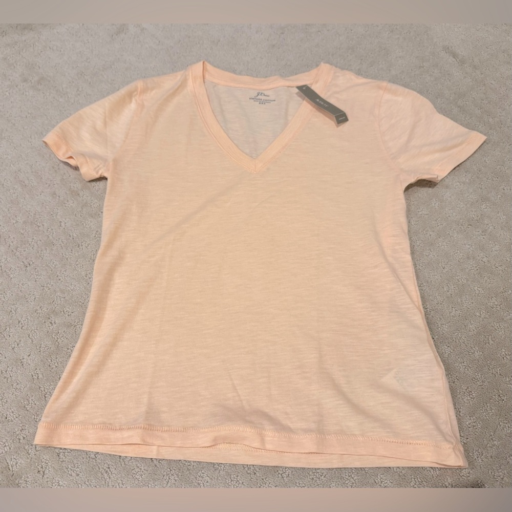J Crew NWT Vintage Cotton Women’s V-neck T-shirt, size XXS